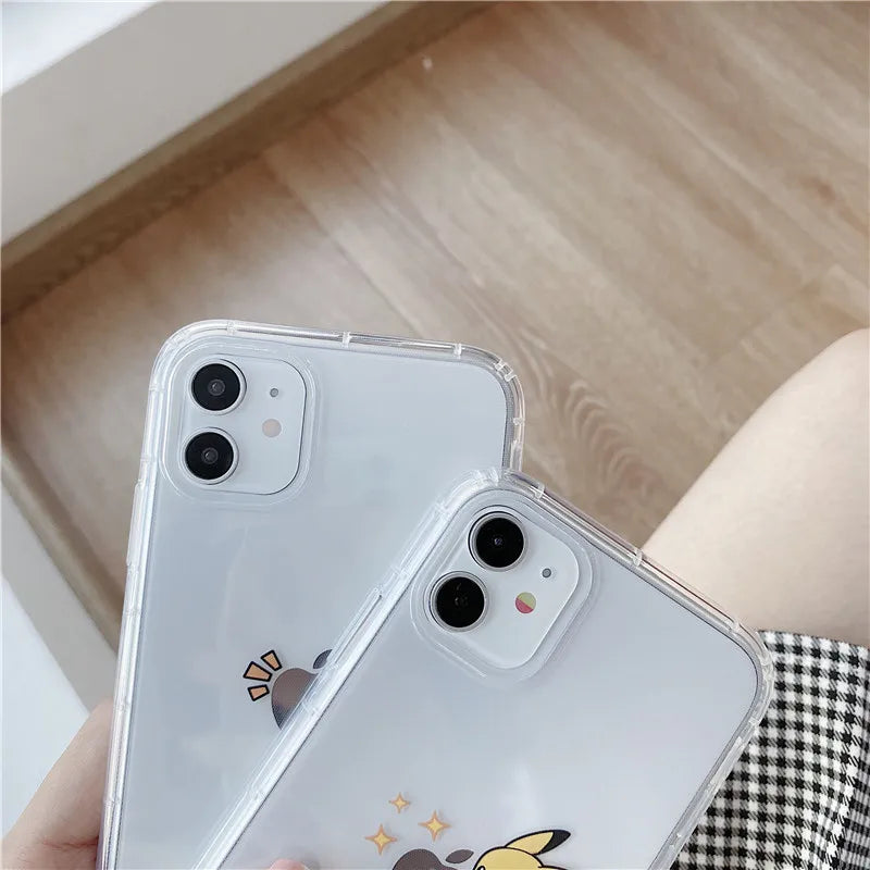 Cute Pokémon Pikachu Phone Case for iPhone 13 12 11 14 15 16 Pro Max - 2024 Cartoon Clear Cover-