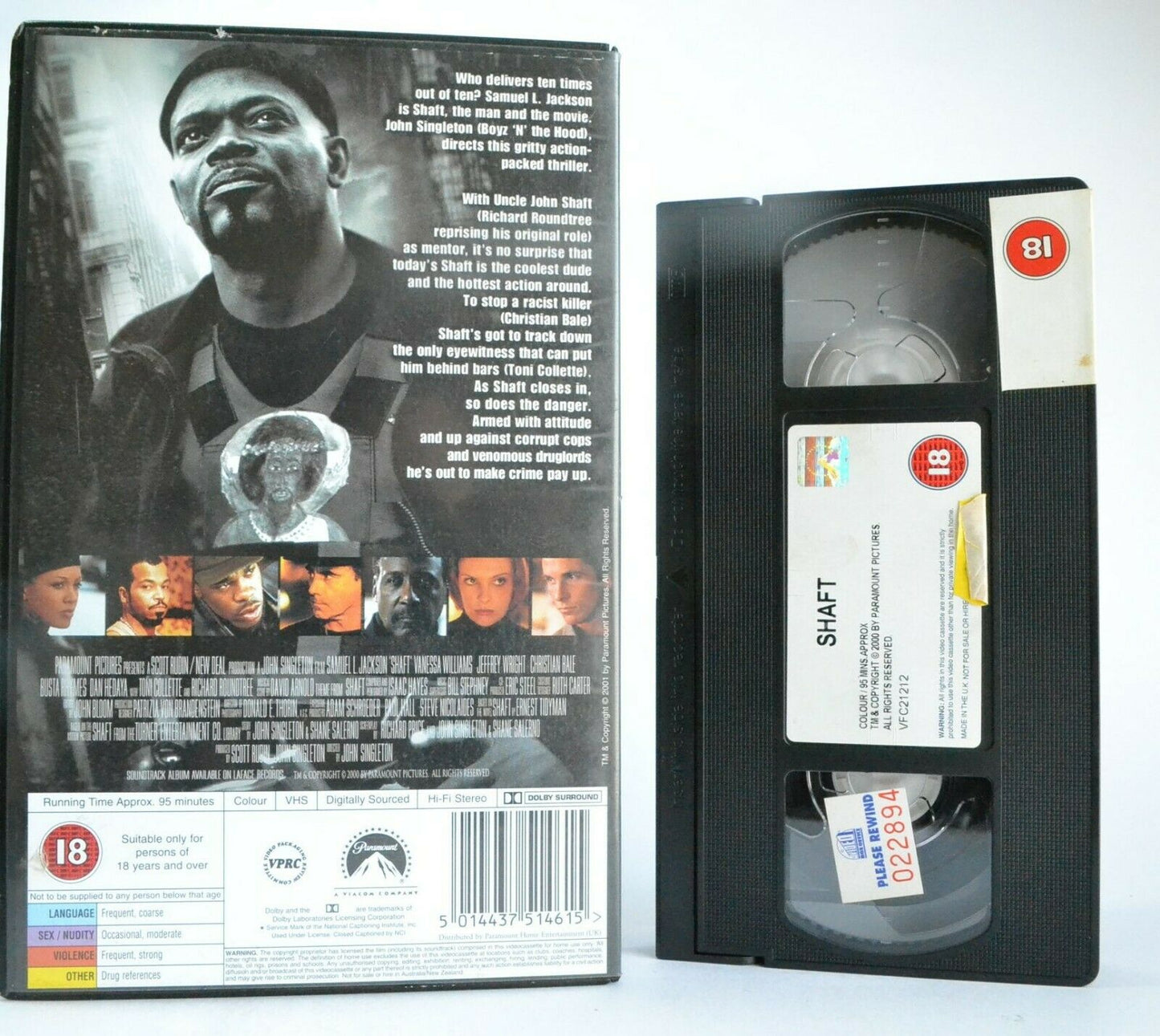 Shaft (2001); [Remake] Large Box - Action Thriller - Samuel L.Jackson - Pal VHS-