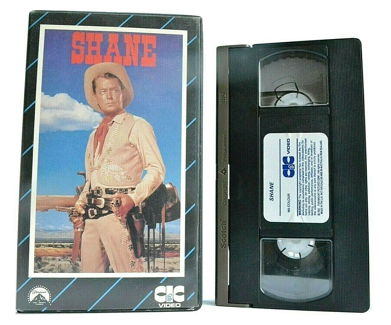 Shane - (1953) CIC Pre-Cert; [Jack Schaefer] - Western - Jack Palance - Pal VHS-