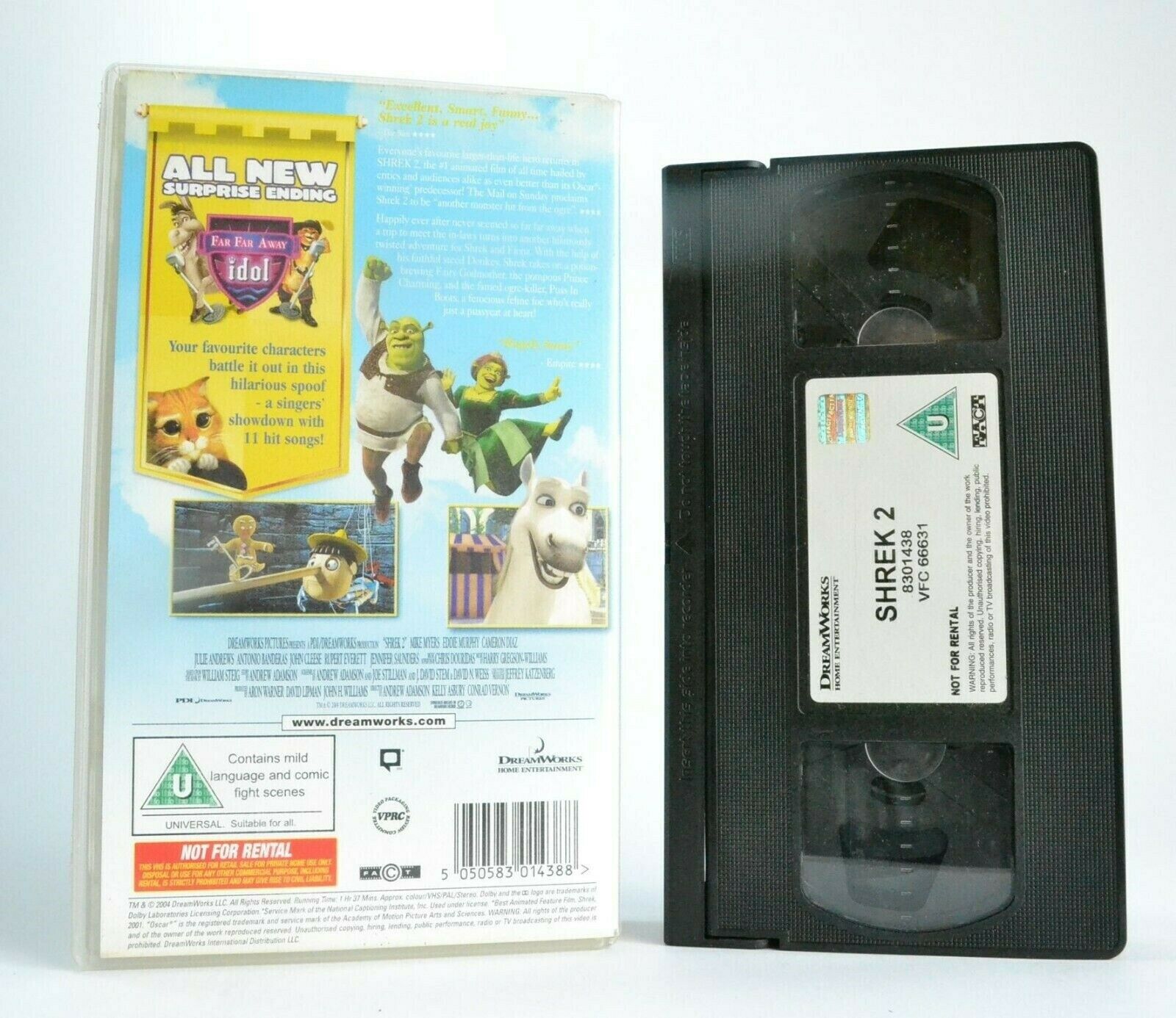 Shrek 2 (2004): Everyone's Favourite Hero - Animated - Mike Myers - Kids - VHS-