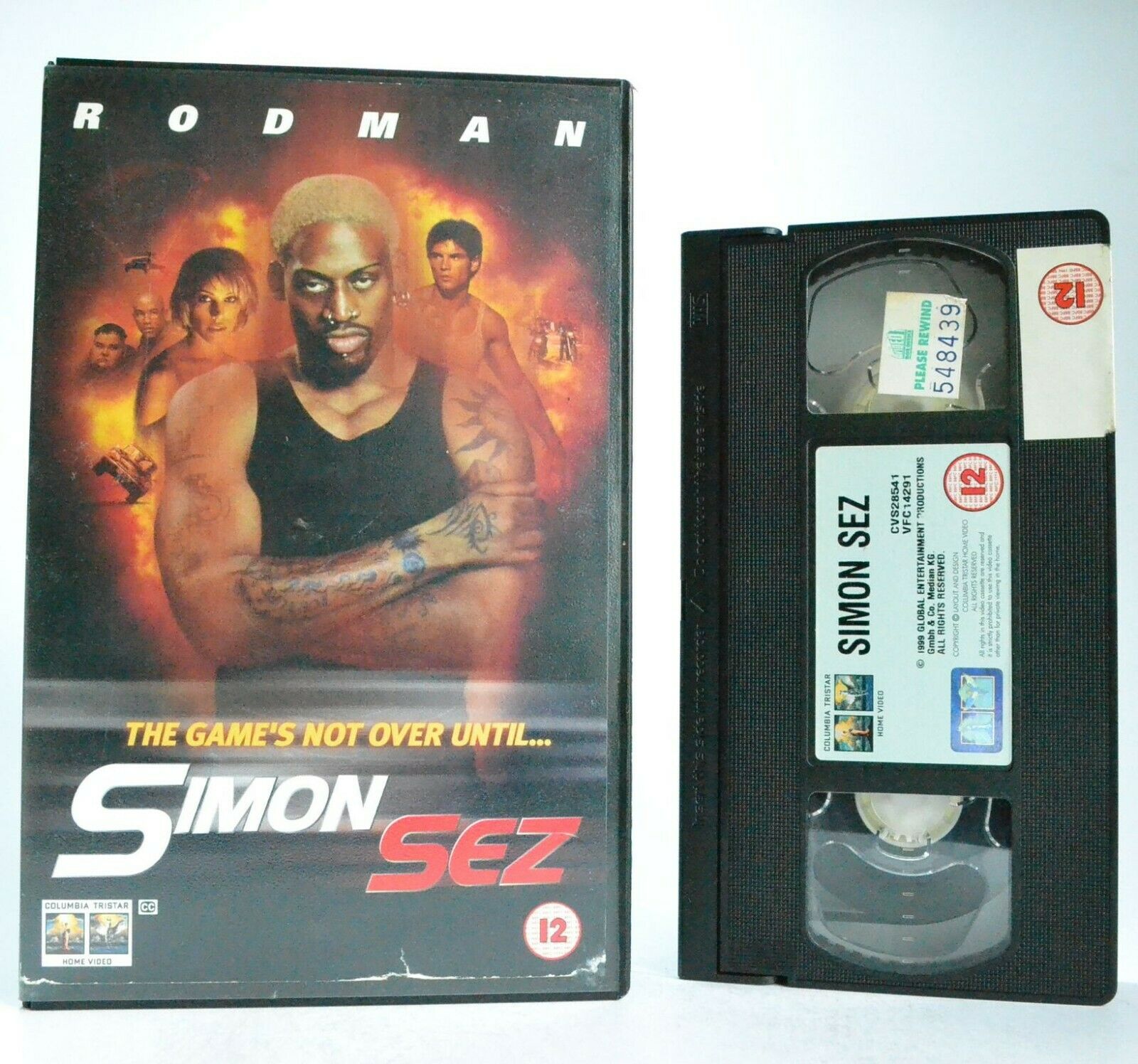 Simon Sez: Columbia (1999) - Action - Large Box - Ex-Rental - D.Rodman - Pal VHS-