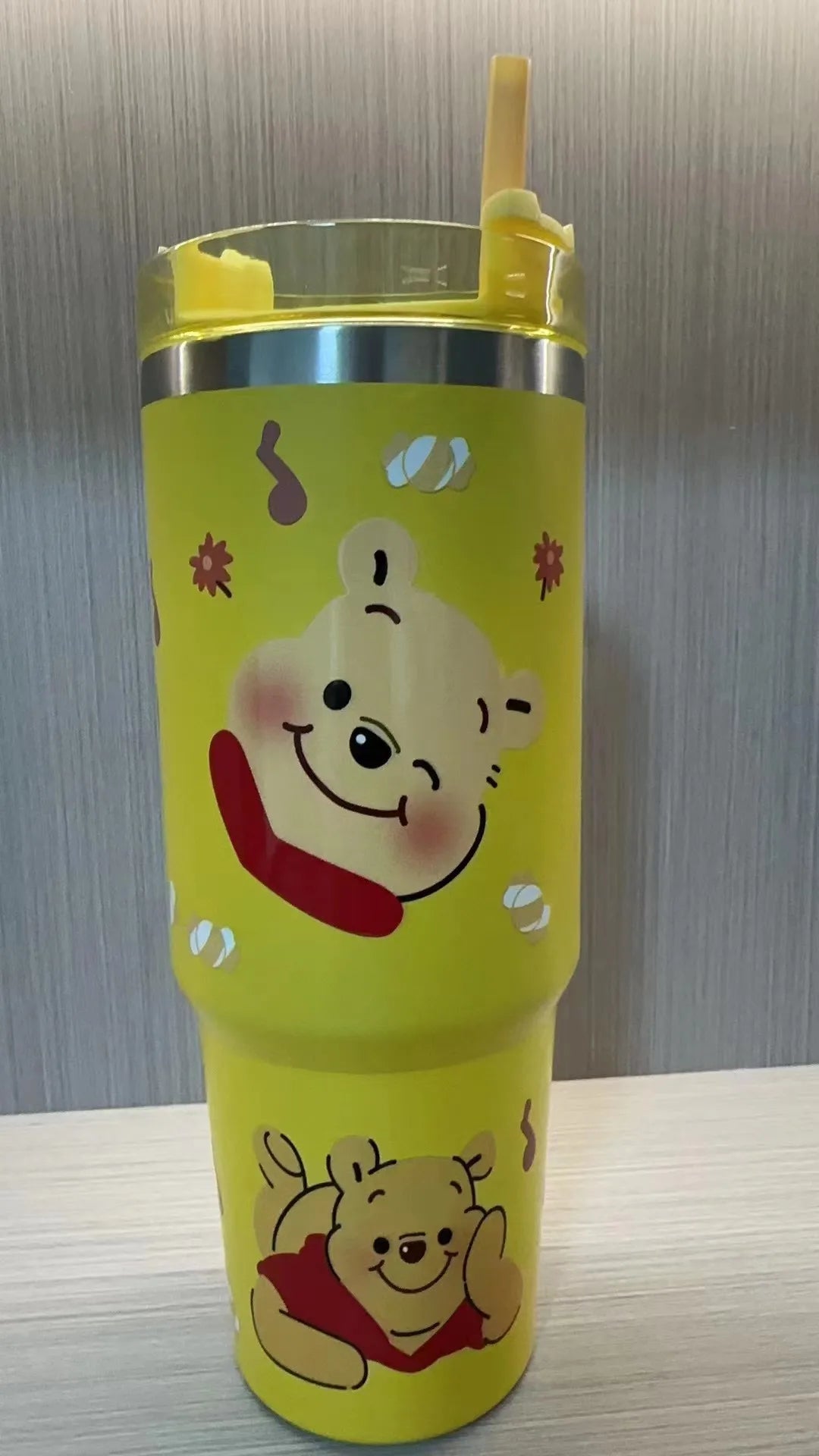 Snoopy Car Cup - Cartoon High-Capacity Coffee Cup with Lid - Portable Child Thermos Cup Gift-Pooh-2-