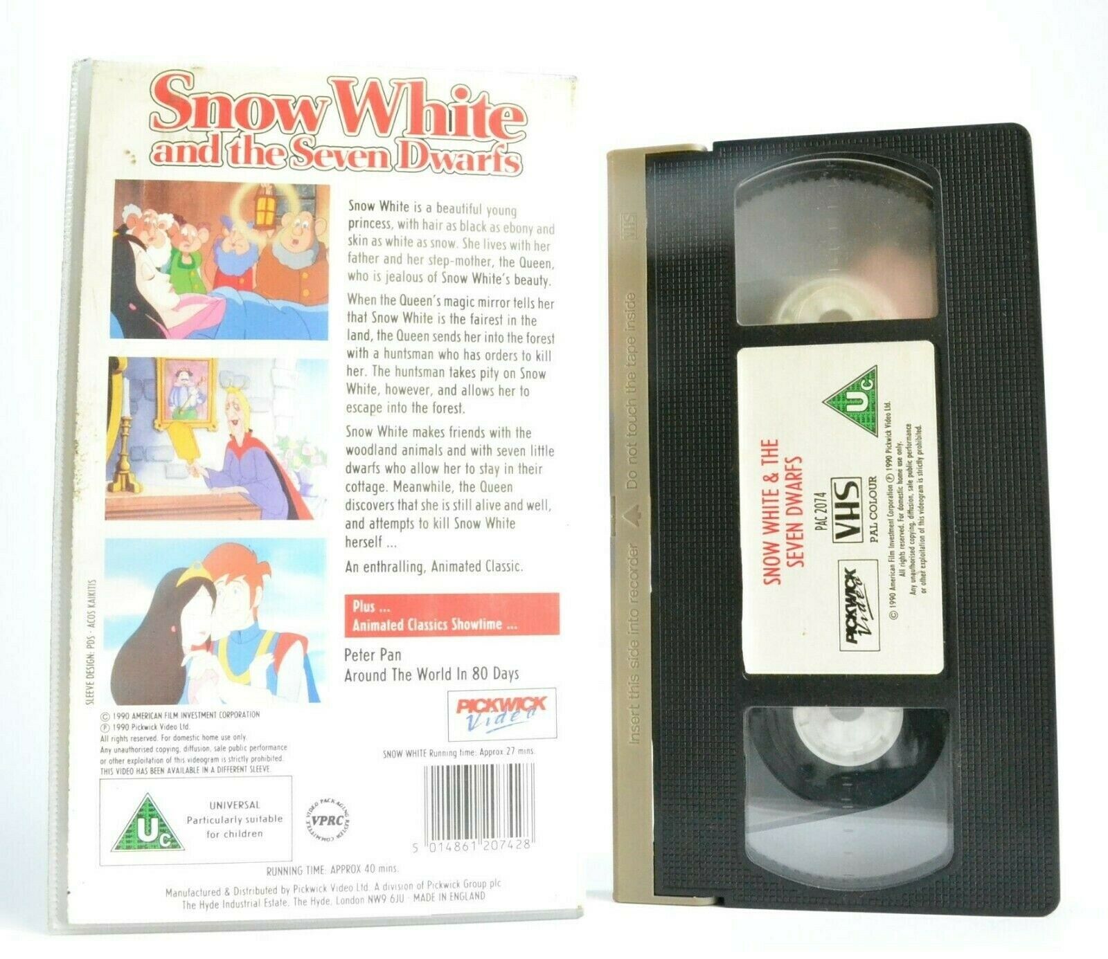 Snow White And The Seven Dwarfs (1990): Animated Classic - Children's - Pal VHS-