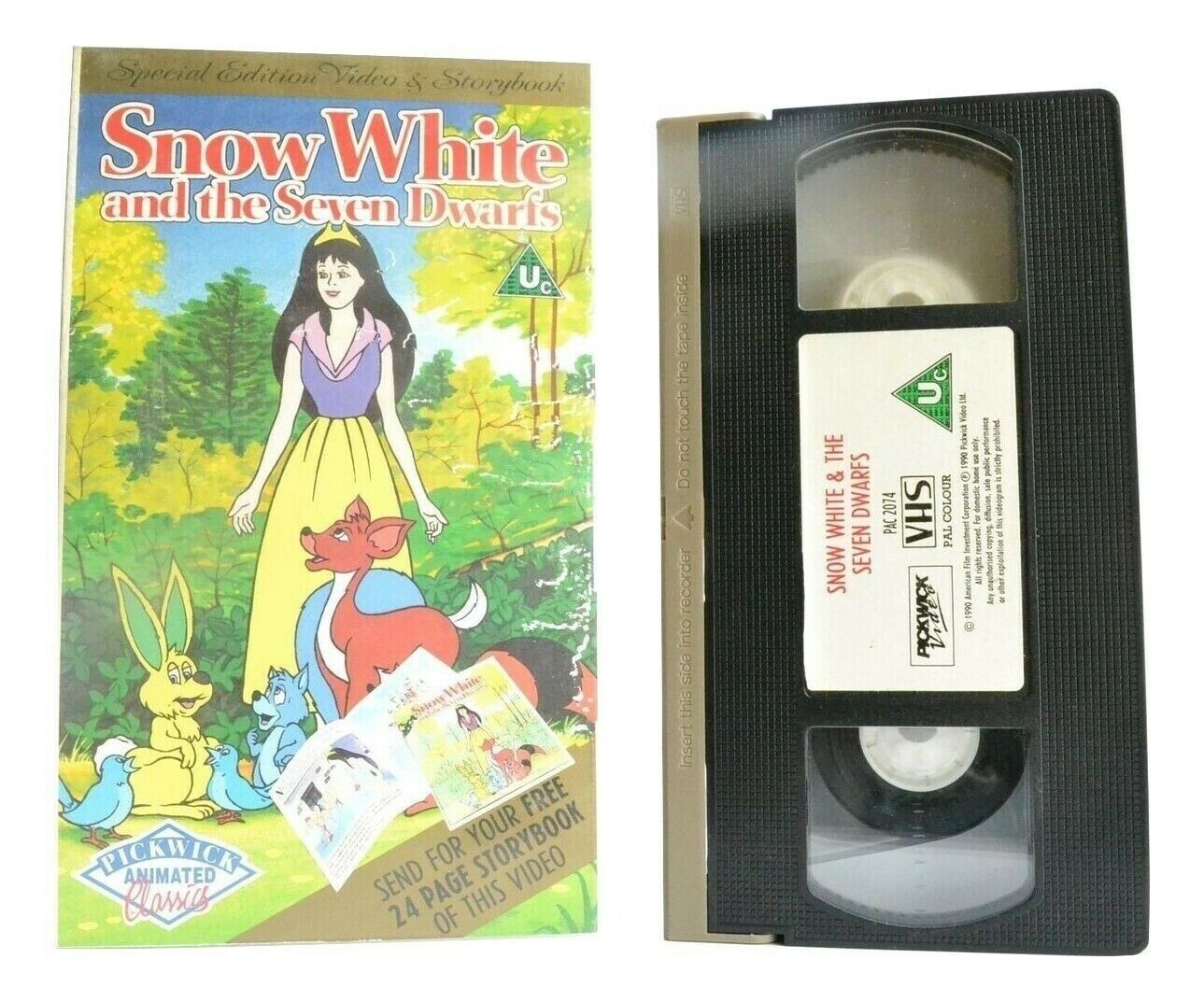 Snow White And The Seven Dwarfs (1990): Animated Classic - Children's - Pal VHS-