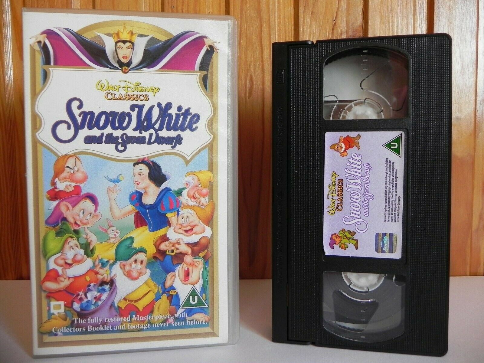 Snow White VHS Snow White & The Seven Dwarfs Masterpiece VHS Walt factory Disney Stock #