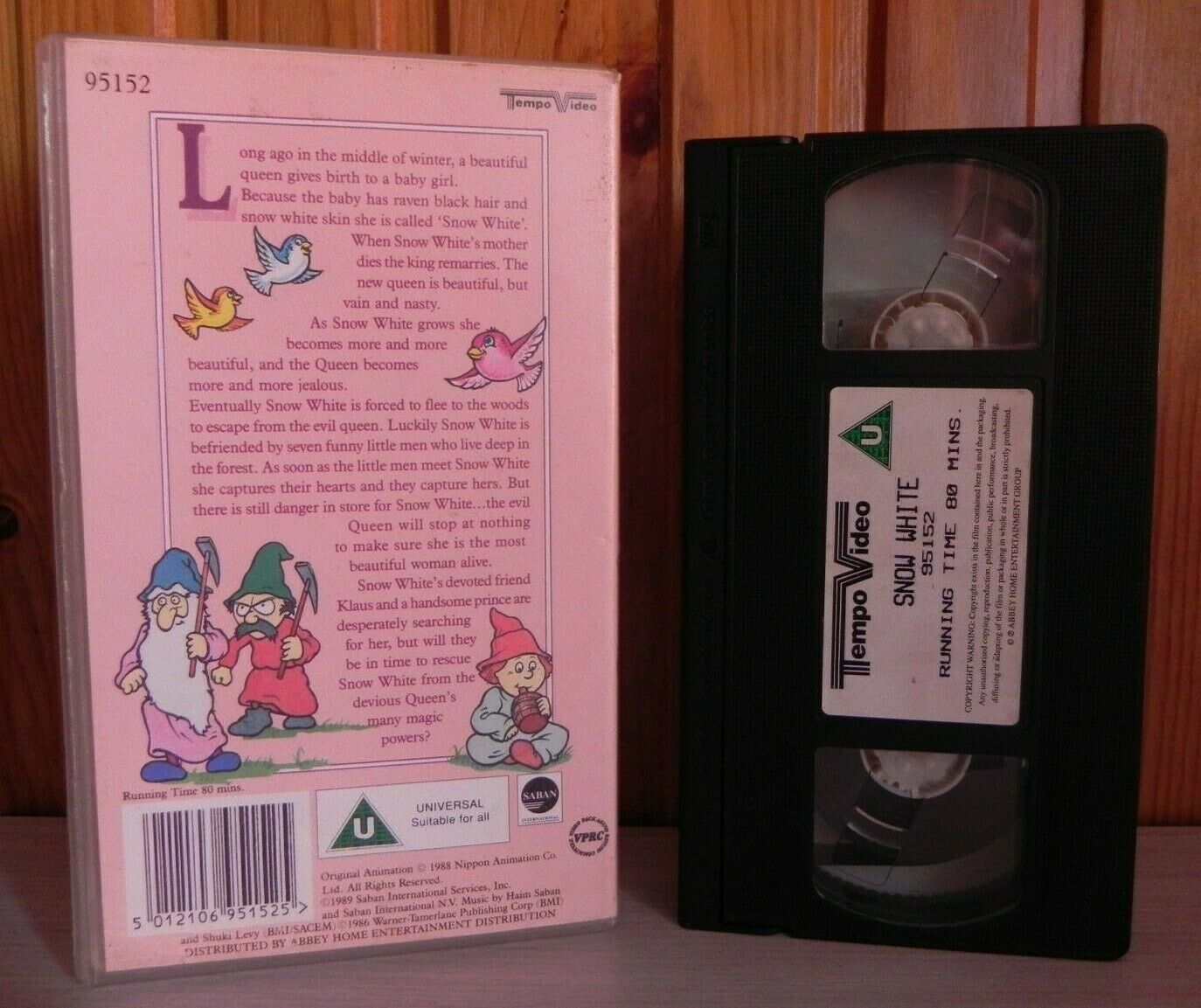 Snow White: Based On Grimm Brothers Fairy Tale - Animated - Kids - Pal VHS-