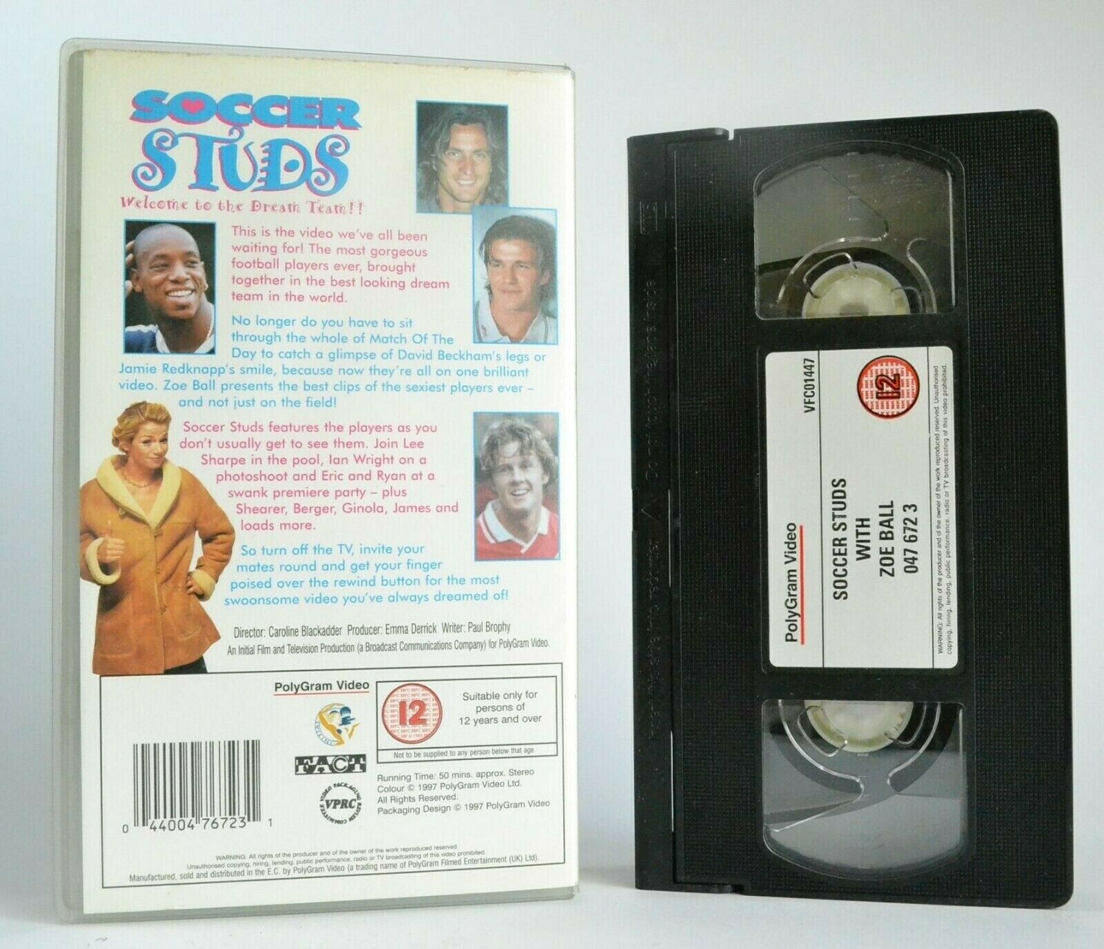 Soccer Studs: By Zoe Ball - David Beckham - Alan Shearer - David Ginola - VHS-