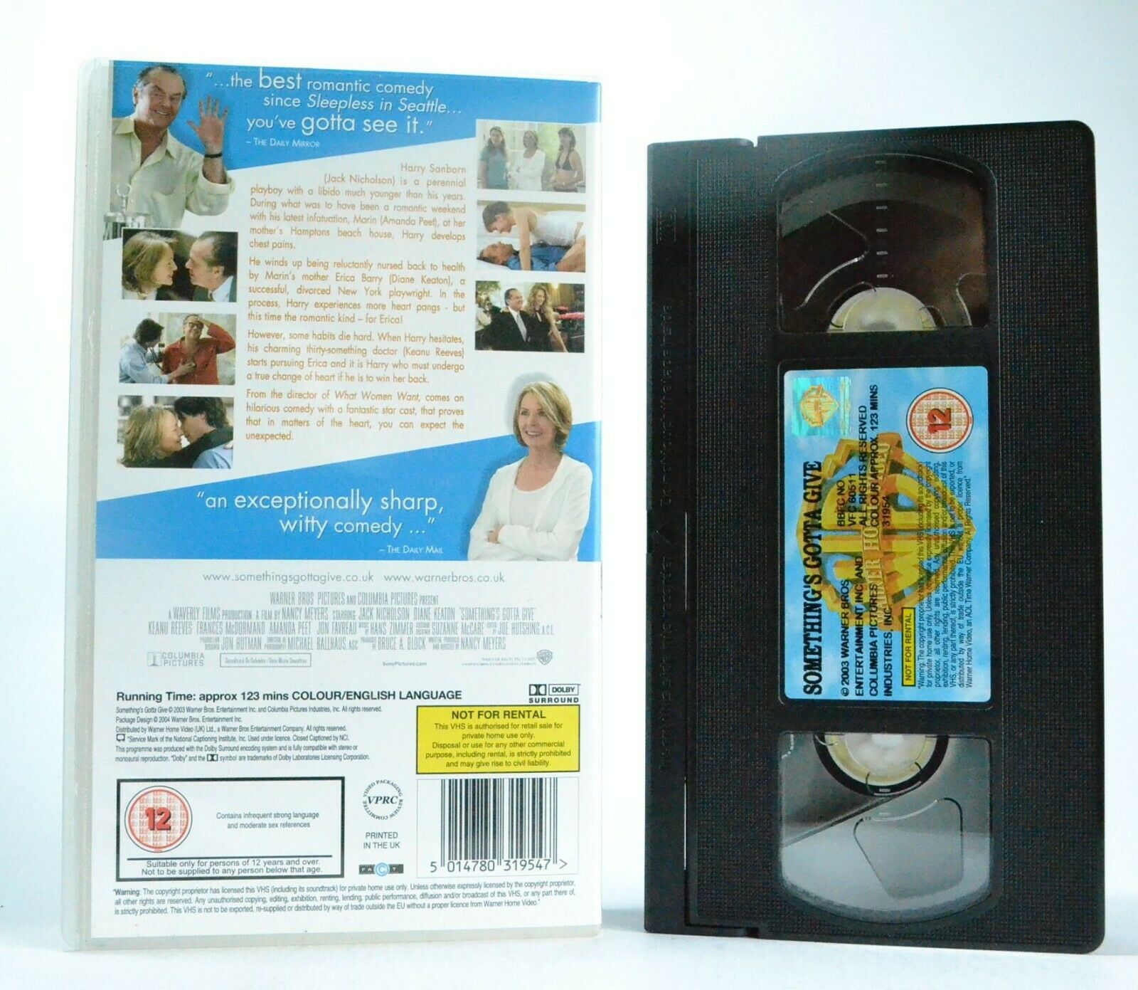 Something's Gotta Give - Romantic Comedy - Jack Nicholson/Diane Keaton - Pal VHS-