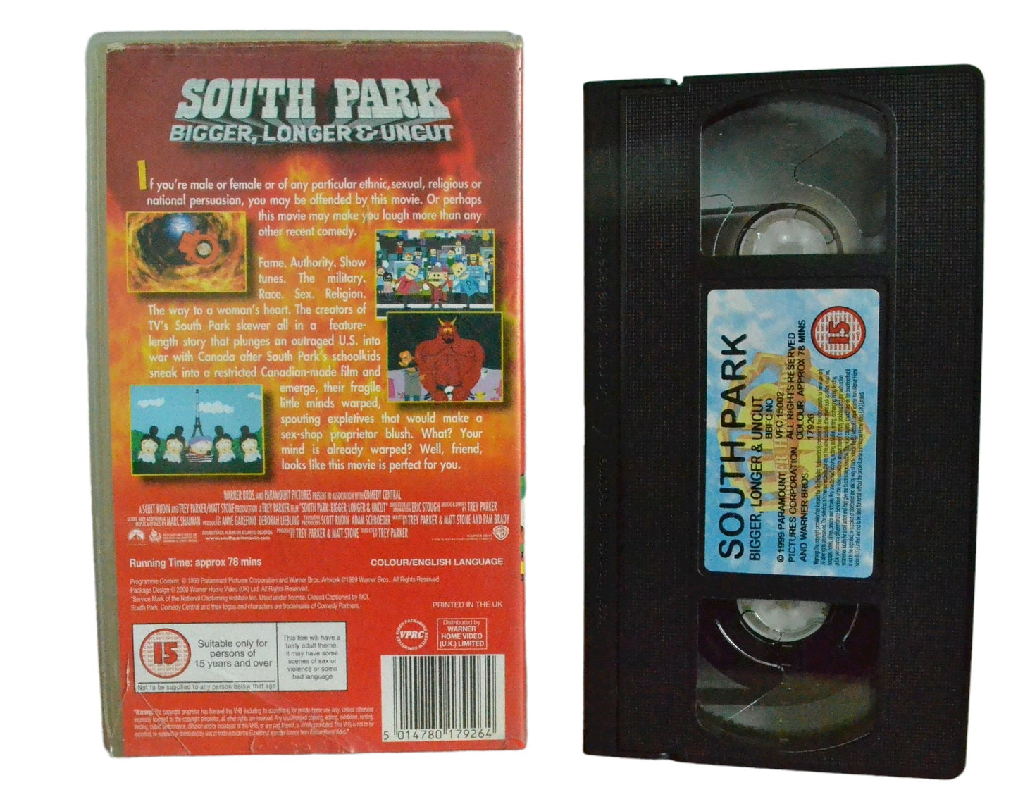 South Park - Bigger, Longer & Uncut - Warner Bros Home Entertainment - Childrens - Pal VHS-