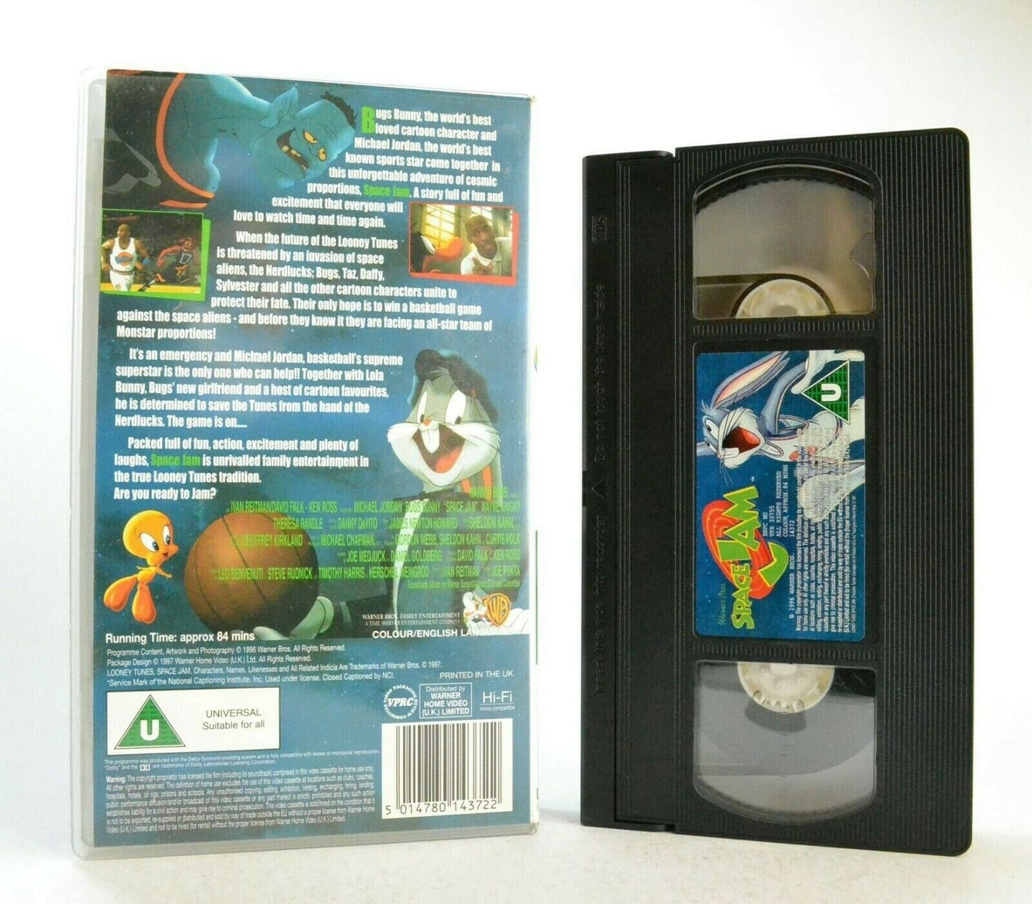 Space Jam: Animated Sports Comedy - Bugs Bunny/Michael Jordan - Children's VHS-