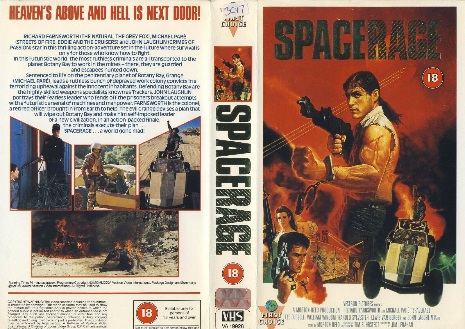 Space Rage (1985) Action Sci-Fi - Western - Large Box - Richard Farnsworth - OOP Pal VHS-