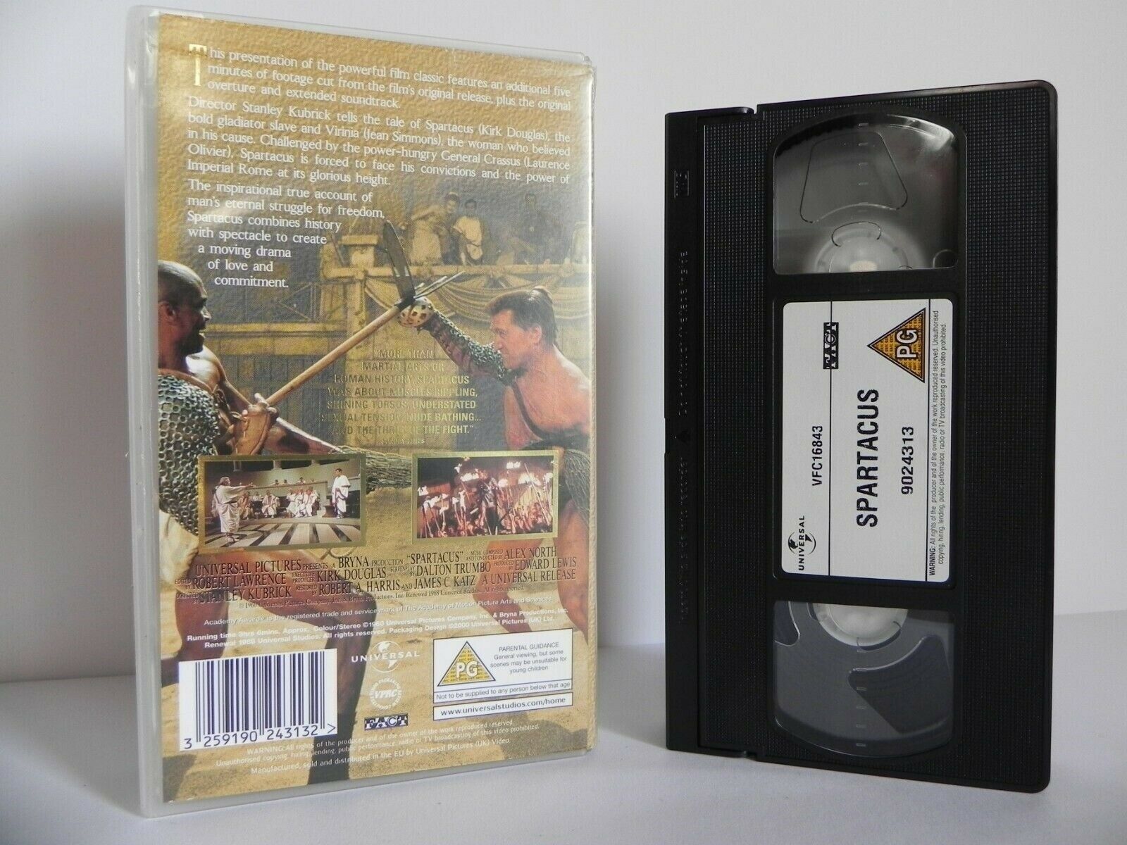 Spartacus - Stanley Kubrick Film - Classic - Uncut - Fully Restored - Pal VHS-