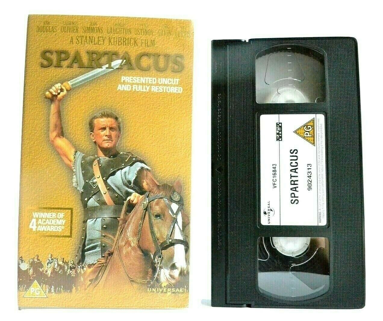 Spartacus: Uncut And Fully Restored - Stanley Kubrick Film - Kirk Douglas - VHS-