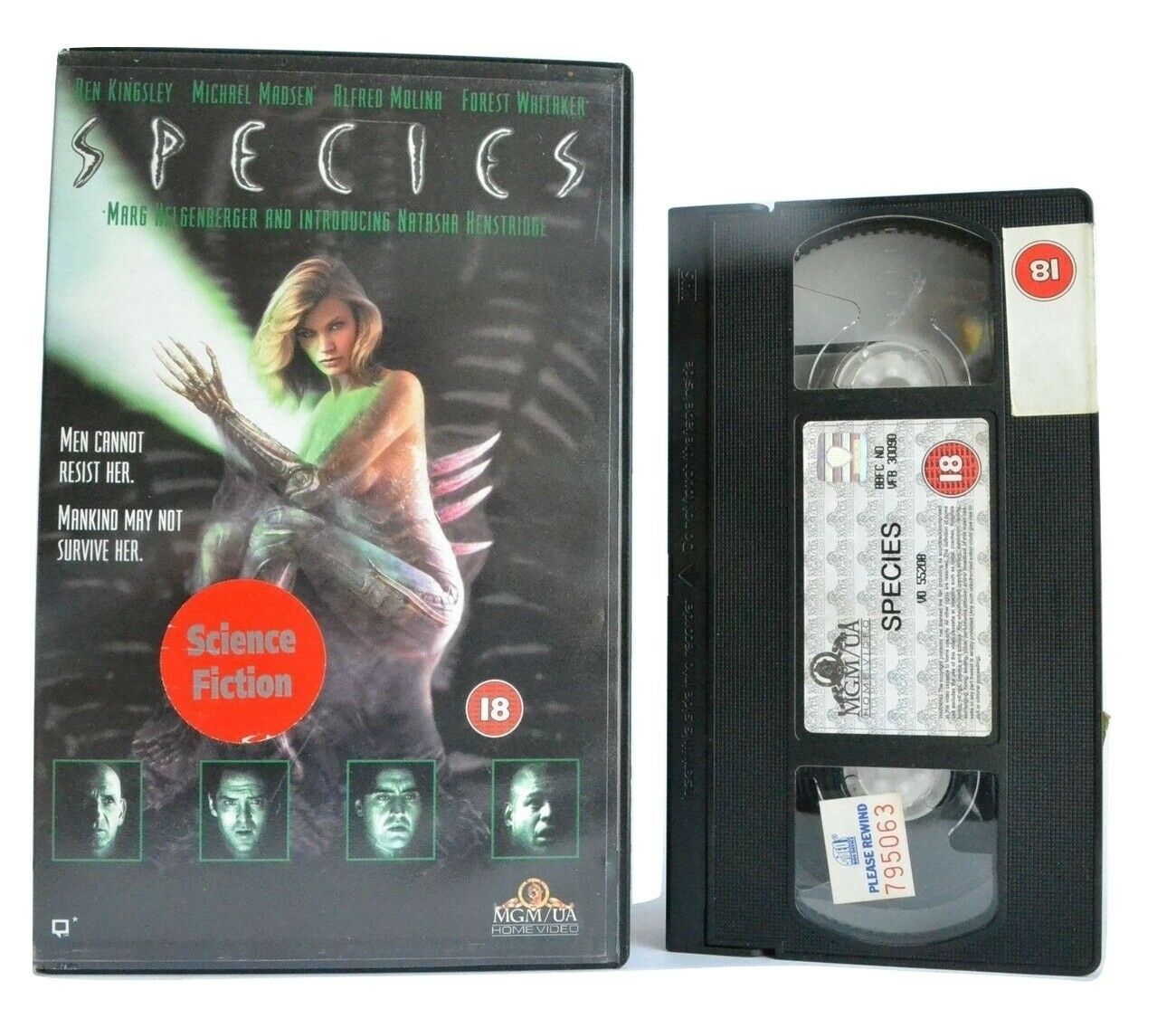 Species (1996): Extraterrestrial-Human Hybrid - Sci-Fi - Ben Kingsley - Pal VHS-