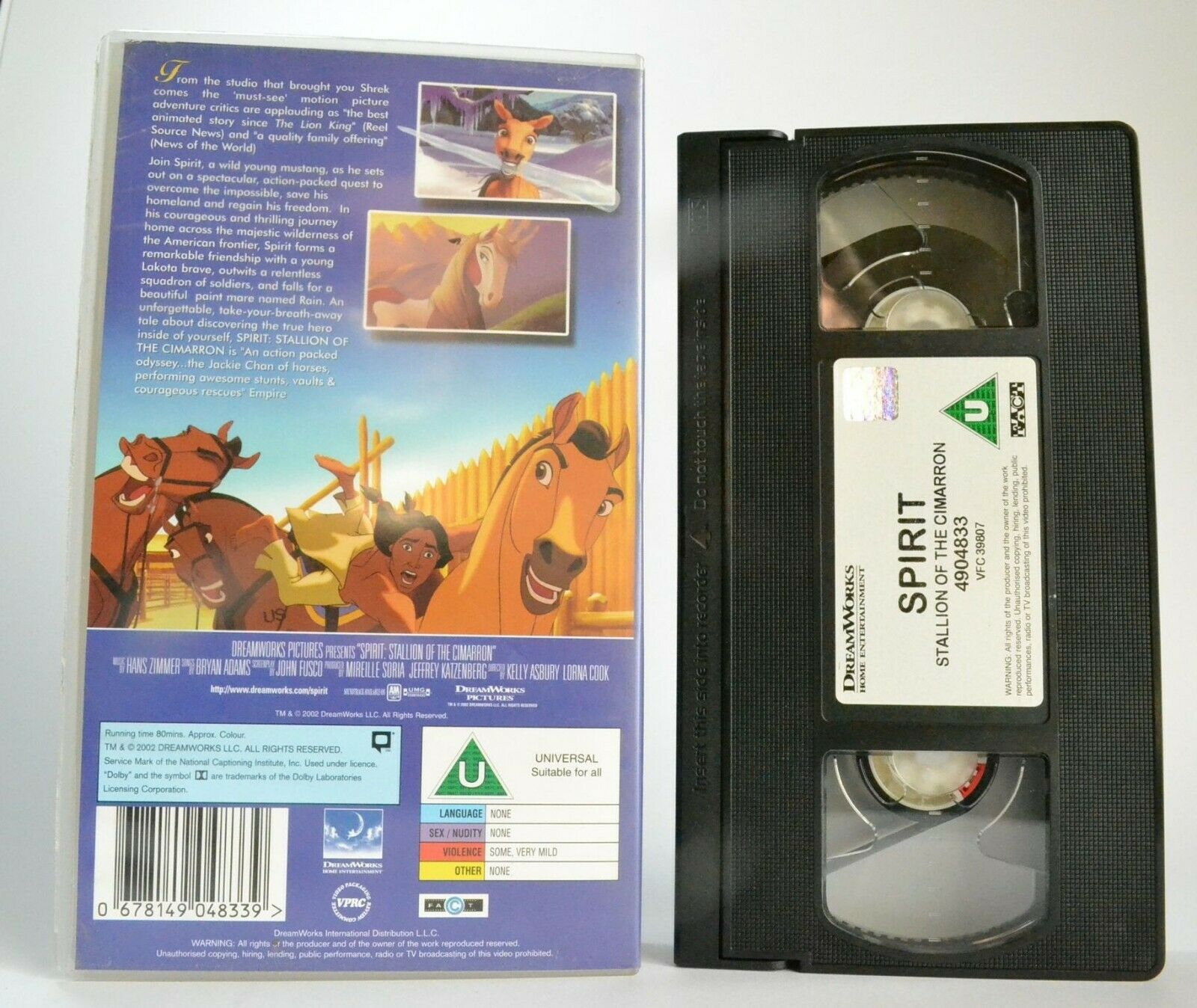 Spirit: Stallion Of The Cimarron (2002) - Animated Adventure - Children's - VHS-