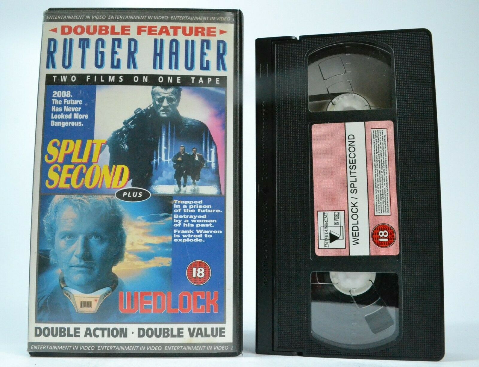 Split Second (1992) / Wedlock (1991) [Rutger Hauer Double Feature] Action - VHS-