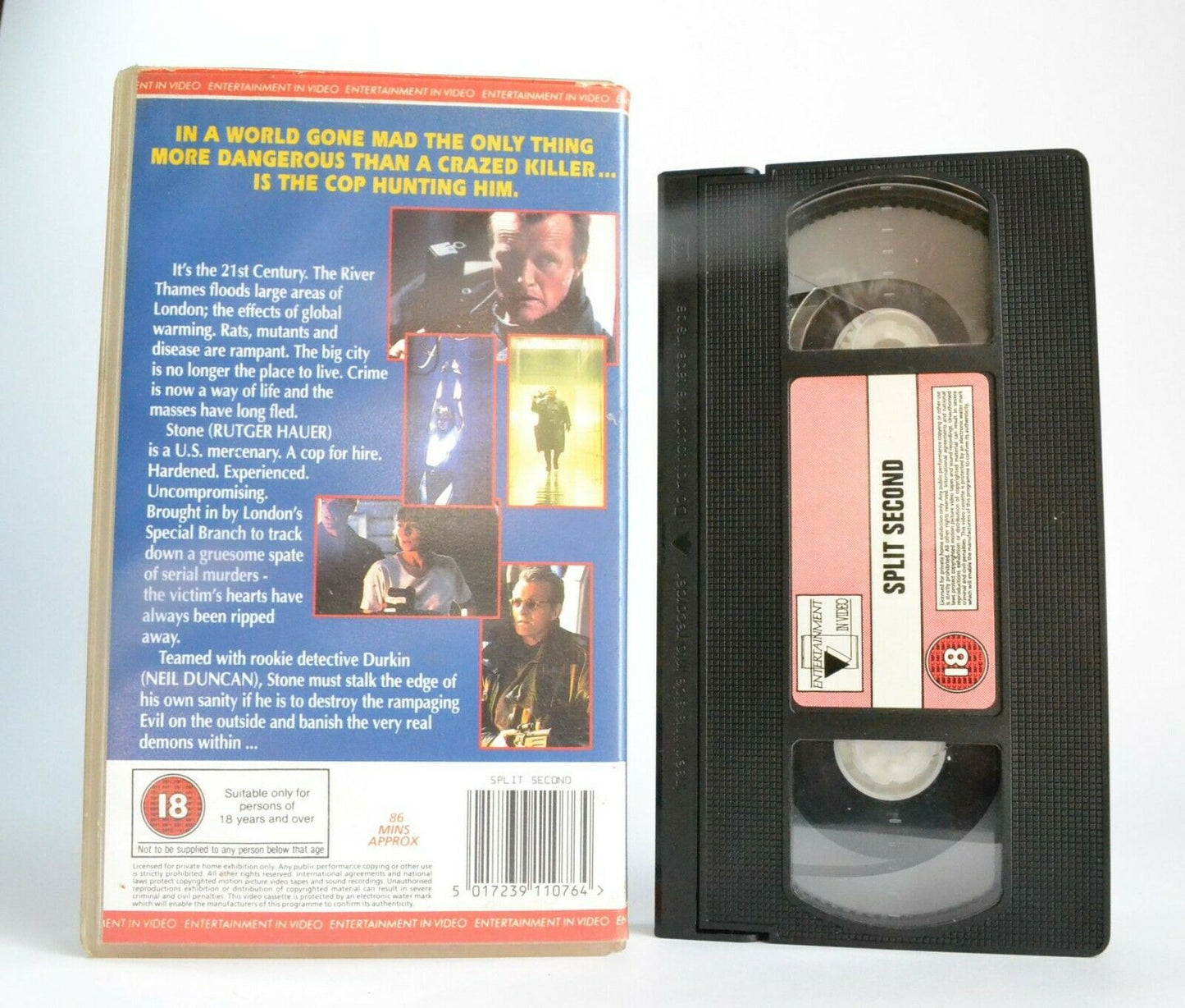 Split Second: Dangerous Future - Sci-Fi - Rutger Hauer/Kim Cattrall - Pal VHS-