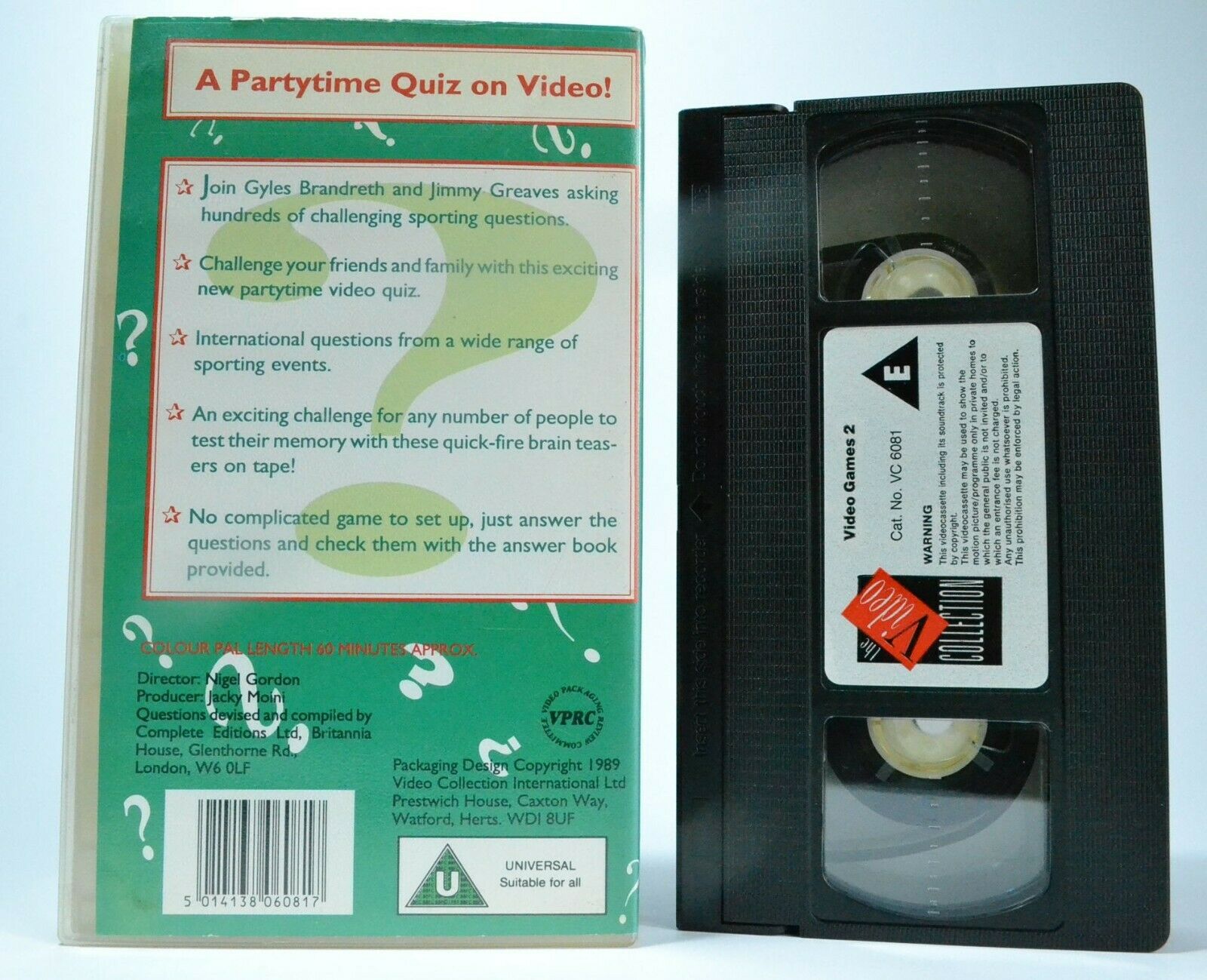 Sports Party Challenge: Trivia Trial; [Gyles Brandreth] Jimmy Greaves - Pal VHS-