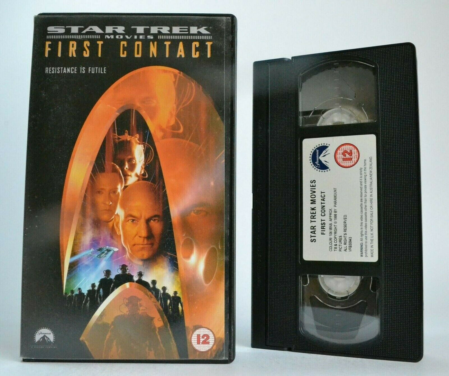 Star Trek: First Contact (1996) - Sci-Fi/Space Opera - Patrick Stewart - Pal VHS-