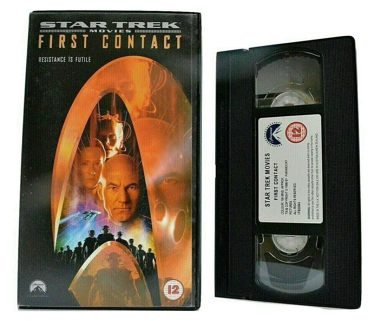 Star Trek: First Contact (1996) - Sci-Fi/Space Opera - Patrick Stewart - Pal VHS-