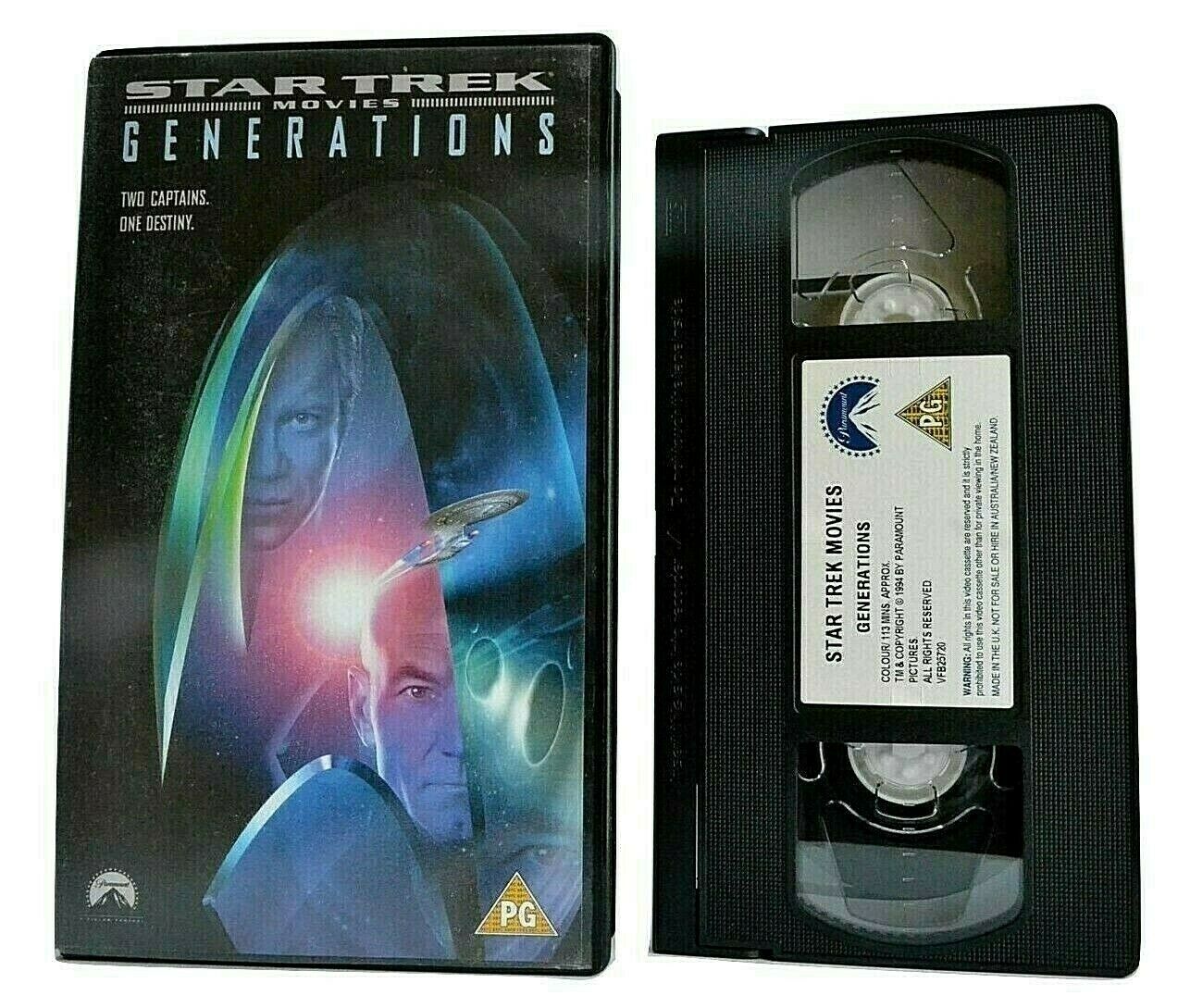 Star Trek: Generations (1994) - Sci-Fi/Space Opera - Patrick Stewart - Pal VHS-