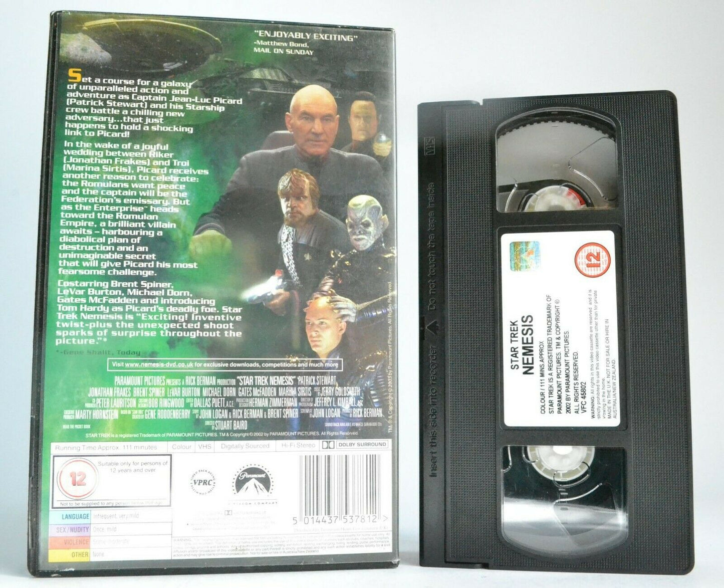 Star Trek Nemesis: Starship Space Opera - Large Box - Patrick Stewart - Pal VHS-