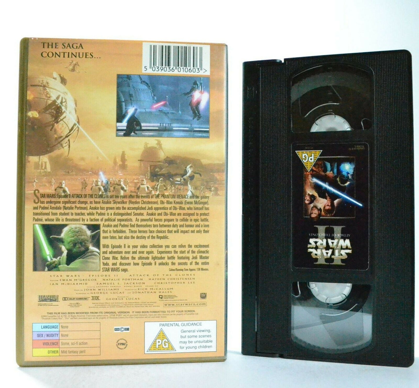 Star Wars 2: Attack Of The Clones - Epic Space Opera - L.Neeson - Sci-Fi - VHS-