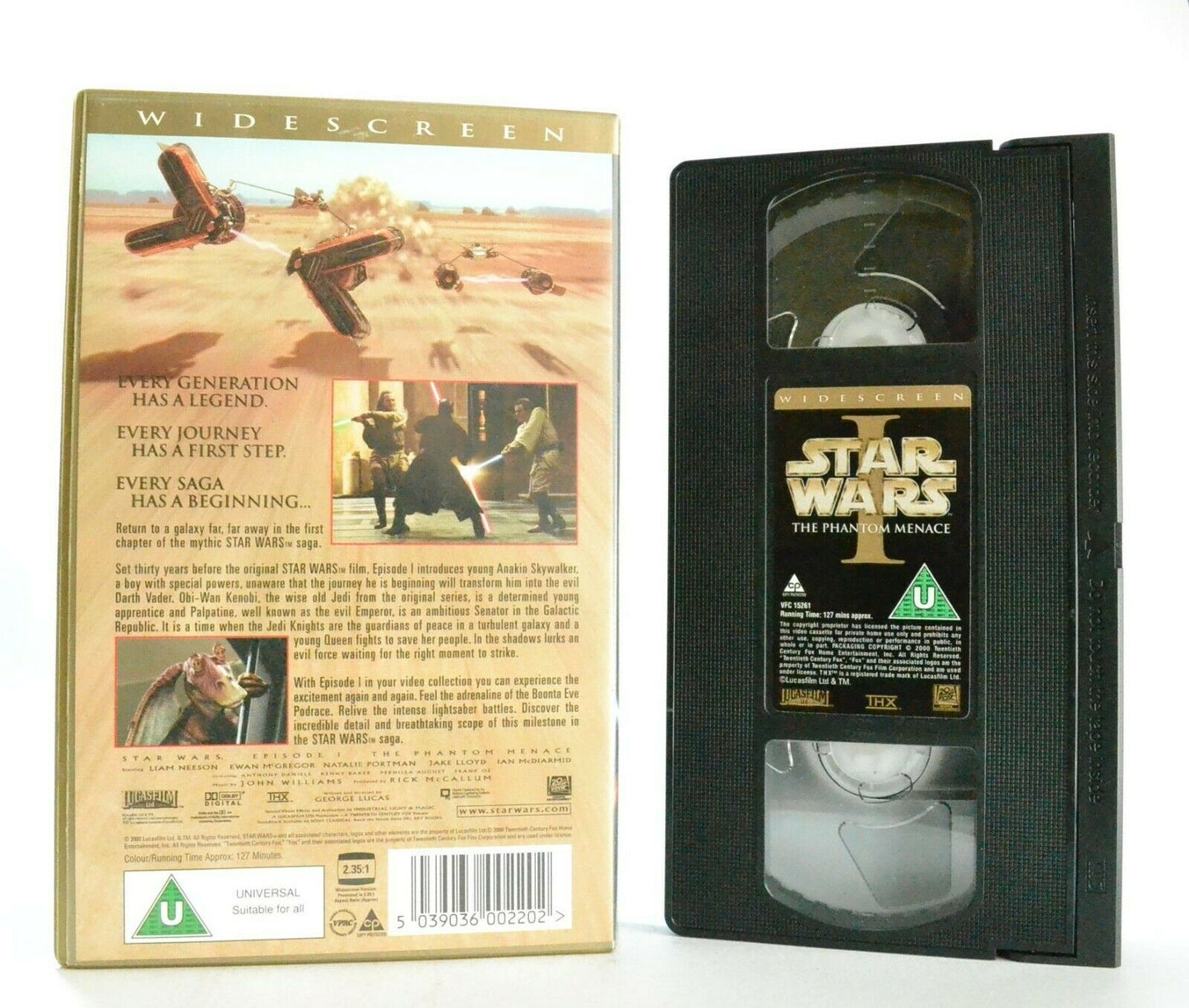 Star Wars: The Phantom Menace - Epic Space Opera - Widescreen - L.Neeson - VHS-