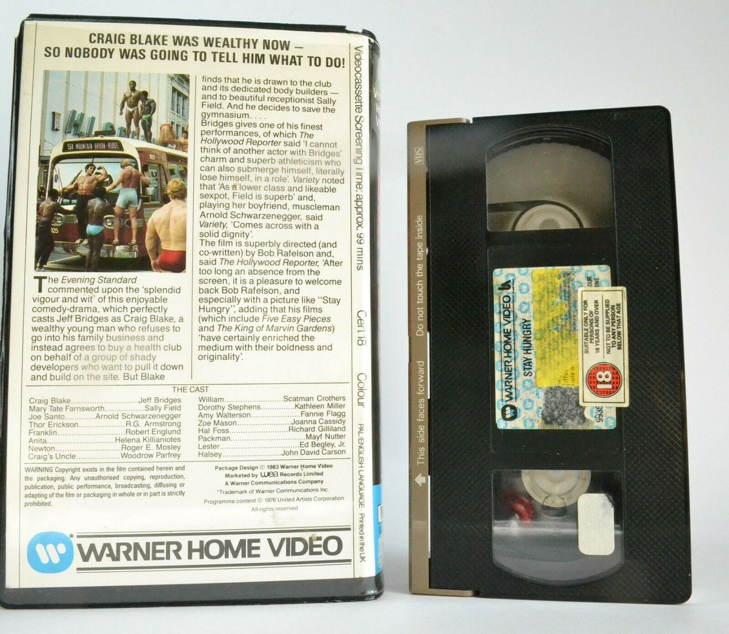 Stay Hungry (1976): Gym Action - Drama [Large Box] Arnold Schwarzenegger - VHS-