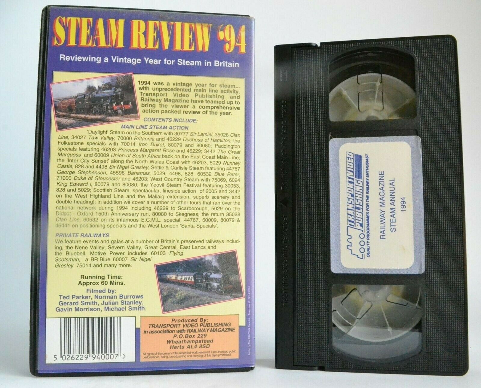 Steam Review '94 [Railway Magazine] -< Ted Parker >- Steam In Britain - Pal VHS-