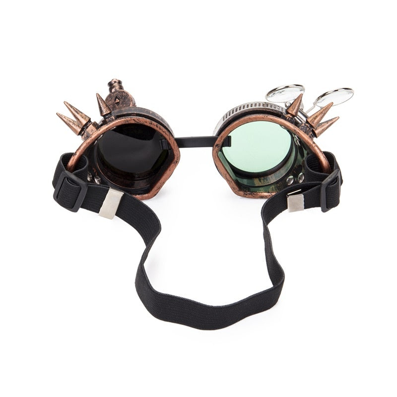 Steampunk Rock Goggles Welding Glasses with Two Colors Lens Punk Gothic Cosplay Party Glass Eyewear-