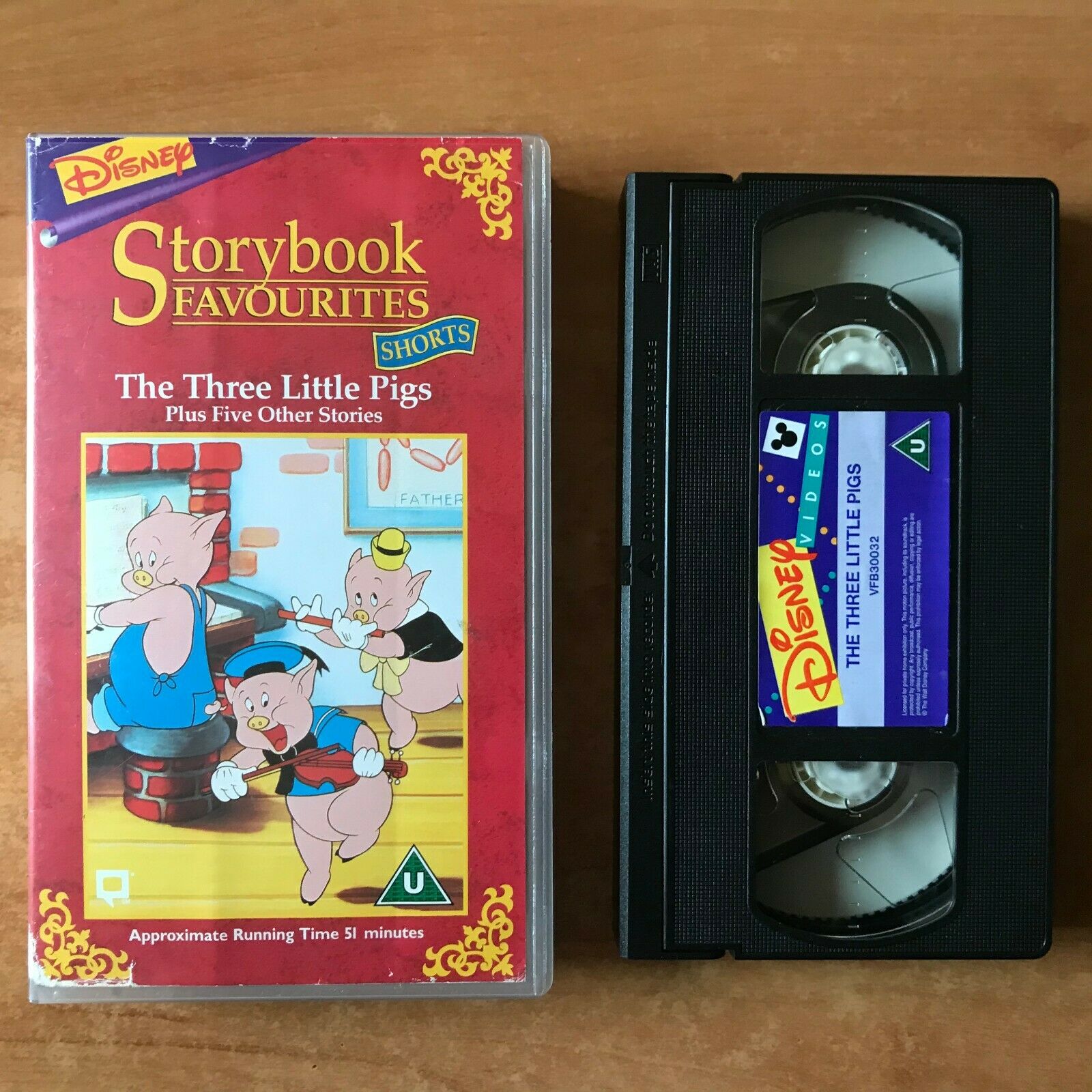 Storybook Favourites: The Three Little Pigs [Walt Disney] Animated - Kids - VHS-