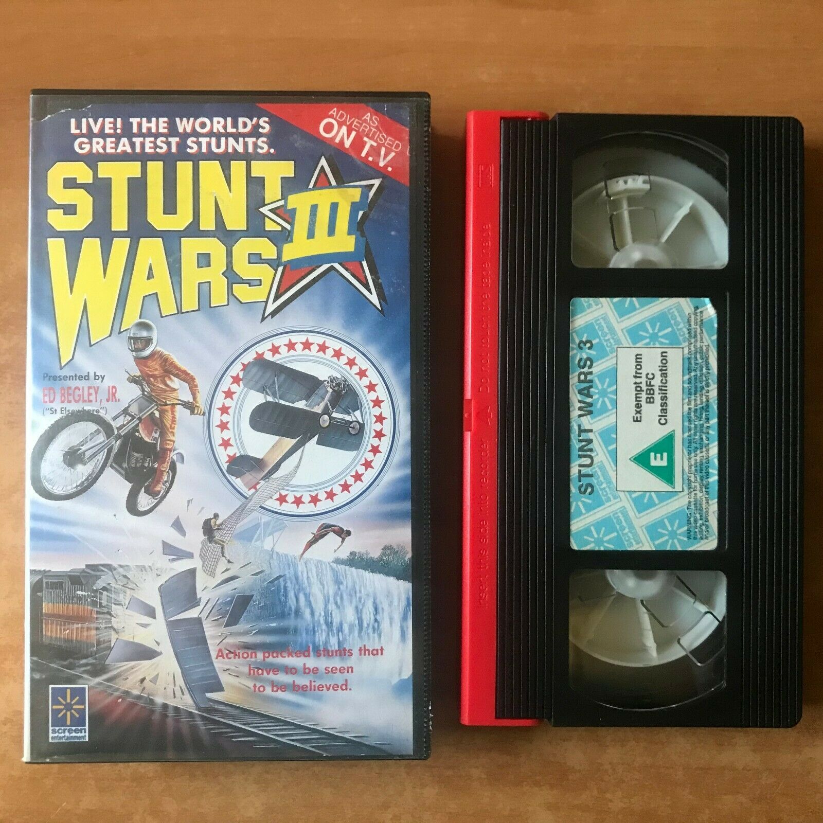 Stunt Wars 3 [Dar Robinson Tribute] Ed Begley, Jr. - Christopher Reeve - Pal VHS-