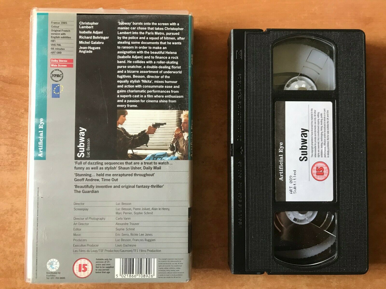 Subway (1985); [Luc Besson] Thriller [Christopher Lambert / Isabelle Adjani] VHS-