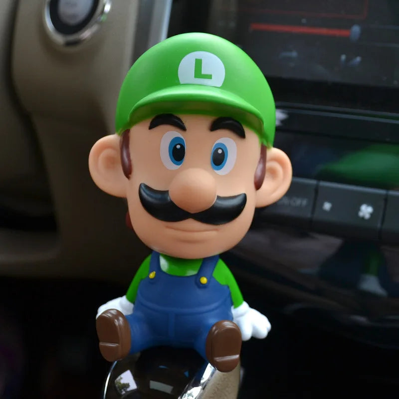 Super Mario Action Figure - Bobblehead Ornament - Perfect Collectible or Car Decor Gift-