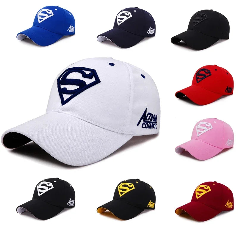 Superman Baseball Cap - Embroidered Dome Cotton Adjustable Peaked Cap for Youth Adults Birthday Gifts-