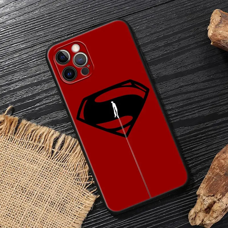 Superman Black Cover - For Apple iPhone 13 14 12 11 15 Pro Max Mini XS X 6 7 8 Plus Cases Soft Silicone Fundas-B11-iPhone 15-