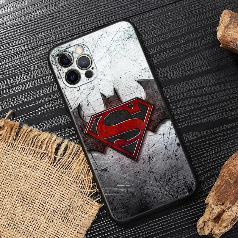 Superman Black Cover - For Apple iPhone 13 14 12 11 15 Pro Max Mini XS X 6 7 8 Plus Cases Soft Silicone Fundas-B07-iPhone 15 Plus-