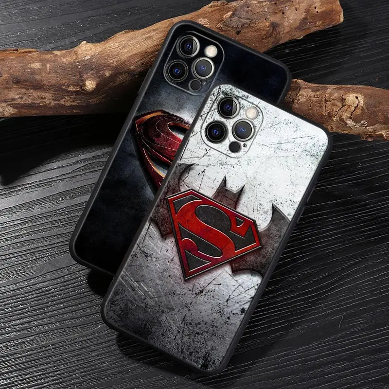 Superman Black Cover - For Apple iPhone 13 14 12 11 15 Pro Max Mini XS X 6 7 8 Plus Cases Soft Silicone Fundas-