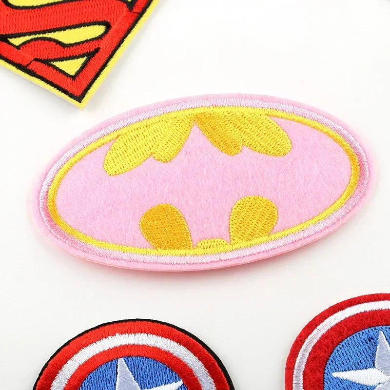 Superman Fabric Patches - Anime Batman Polyester DIY Accessories for Backpacks School Bags Children's Toys-