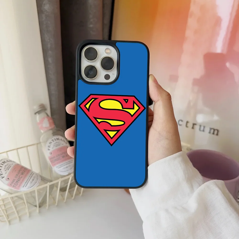 Superman Fashion Phone Case - For iPhone 11 12 13 14 15 16 Plus Pro Max Mirror Acrylic PC TPU Cover-