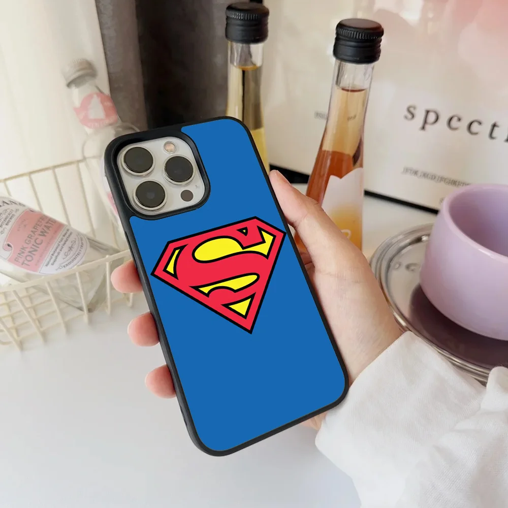 Superman Fashion Phone Case - For iPhone 11 12 13 14 15 16 Plus Pro Max Mirror Acrylic PC TPU Cover-