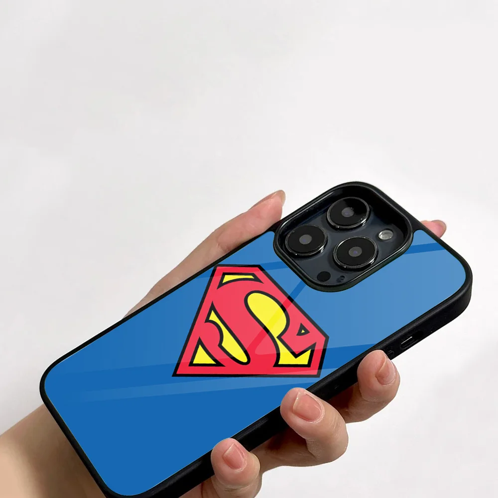 Superman Fashion Phone Case - For iPhone 11 12 13 14 15 16 Plus Pro Max Mirror Acrylic PC TPU Cover-