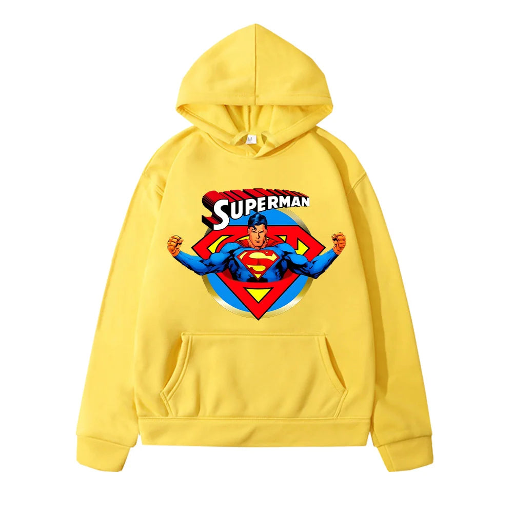 Superman Hoodie for Kids - Justice League Pullover Autumn Sweatshirt Boys Girls Anime Print Clothes 2025-yellow-150-11T-12T-