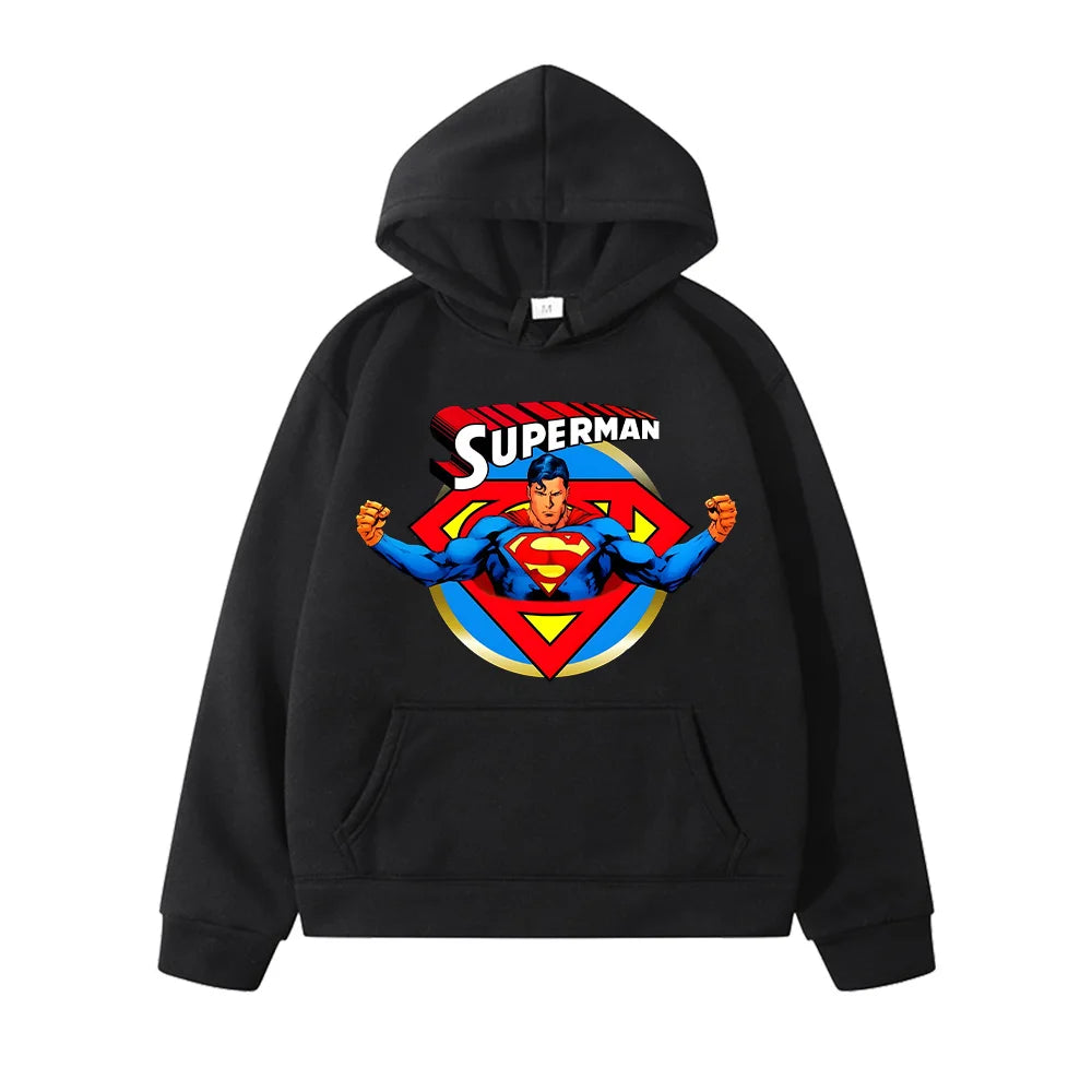 Superman Hoodie for Kids - Justice League Pullover Autumn Sweatshirt Boys Girls Anime Print Clothes 2025-black-130-7T-8T-