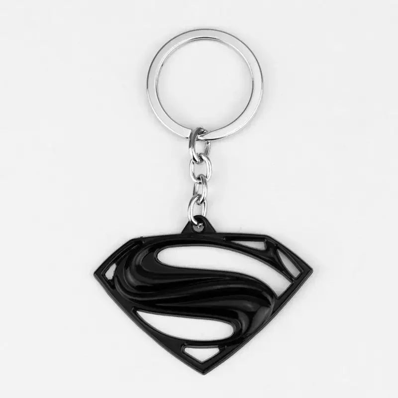 Superman Metal Keychain - Fashion Letter Logo Key Pendant School Bag Car Key Trinket Boyfriend Birthday Gift-