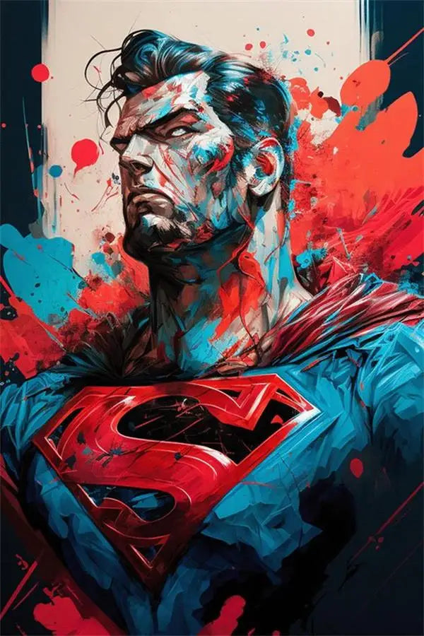 Superman Poster Prints - For Living Room Home Decor Cartoon Superhero Portrait Canvas Painting Wall Art Gift-8-58x90cm No Frame-