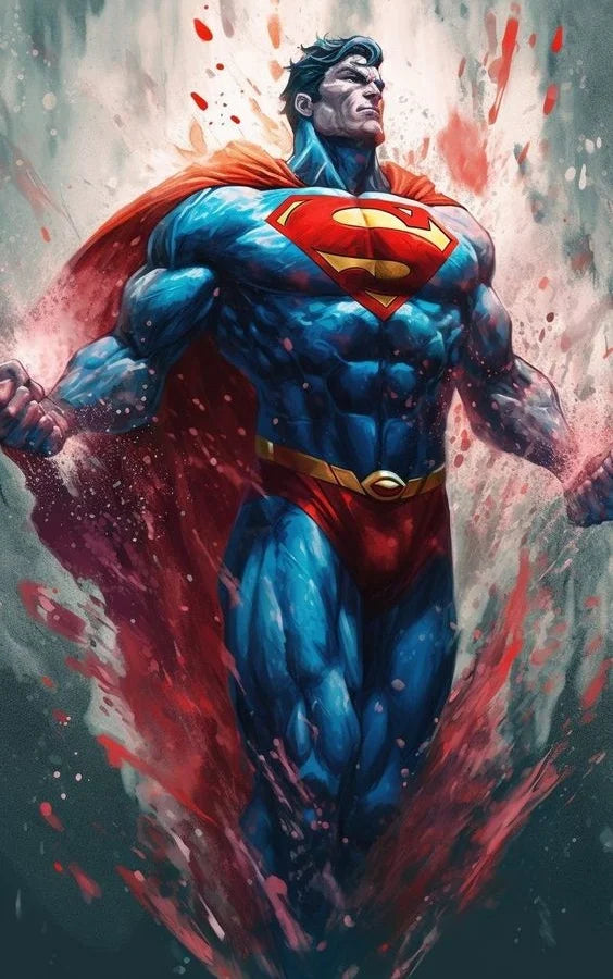 Superman Poster Prints - For Living Room Home Decor Cartoon Superhero Portrait Canvas Painting Wall Art Gift-14-58x90cm No Frame-