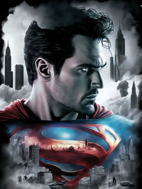 Superman Poster Prints - For Living Room Home Decor Cartoon Superhero Portrait Canvas Painting Wall Art Gift-17-50x70cm No Frame-