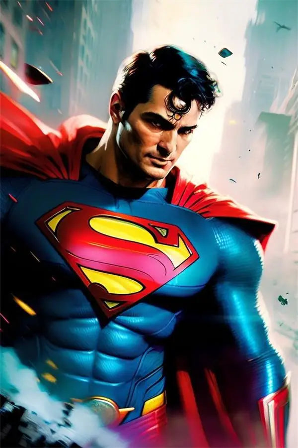 Superman Poster Prints - For Living Room Home Decor Cartoon Superhero Portrait Canvas Painting Wall Art Gift-10-58x90cm No Frame-